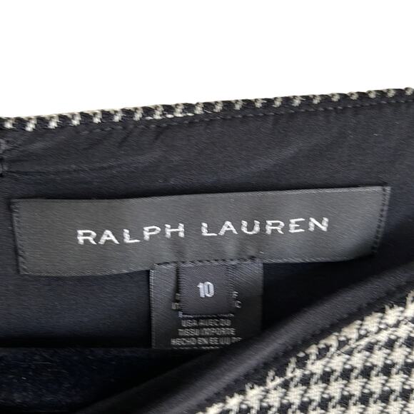 Ralph Lauren Black Label Houndstooth Wool Silk Sheath Ailya Dress Sz 10 INVS15 - Picture 5 of 12